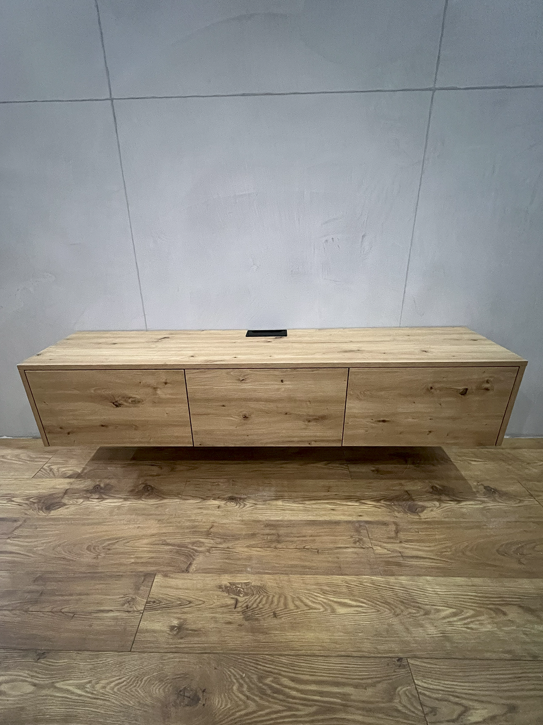 Compact TV Stand with Wood Texture Finish